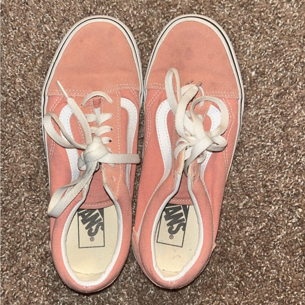 Vans Women's Peach and White Sneakers - Picture 3 of 4